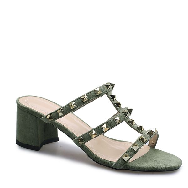 

wetkiss plus size 41 suede shoe rivets studded shoes ladies slides footwear custom slides studs slides shoes women slippers, Black