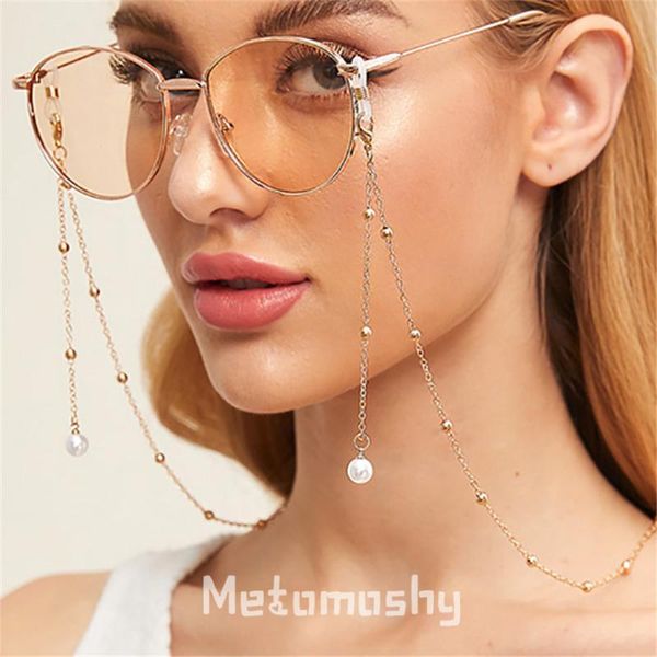 

fashion womens gold silver eyeglass chains pearl sunglasses reading beaded glasses chain eyewears cord holder neck strap rope