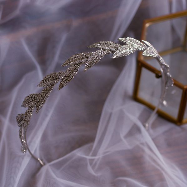 

korean silver crystal wedding headbands bridal hairbands wedding hair accessory prom headdress, Golden;white
