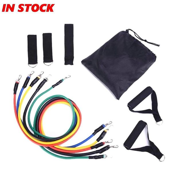 

resistance bands 11-piece set tensioner pull rope fitness multi-function suit muscle training belt elastic sleeve