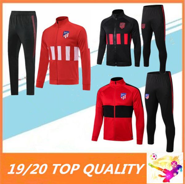 

19 20 atletico soccer jacket training suit ftorres koke 2019 2020 atletico maillot de football tracksuit, Black