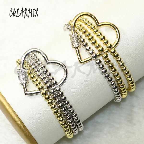 

link, chain 5pcs big heart bolt bracelets shape lock bracelet crystal fashion jewelry accessories gift for women 50666, Black