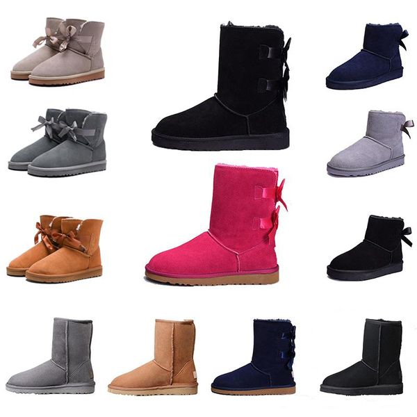 

2020 designer boots wgg womens australia classic kneel snow boots black grey chestnut women winter boot size us 5-10 ing