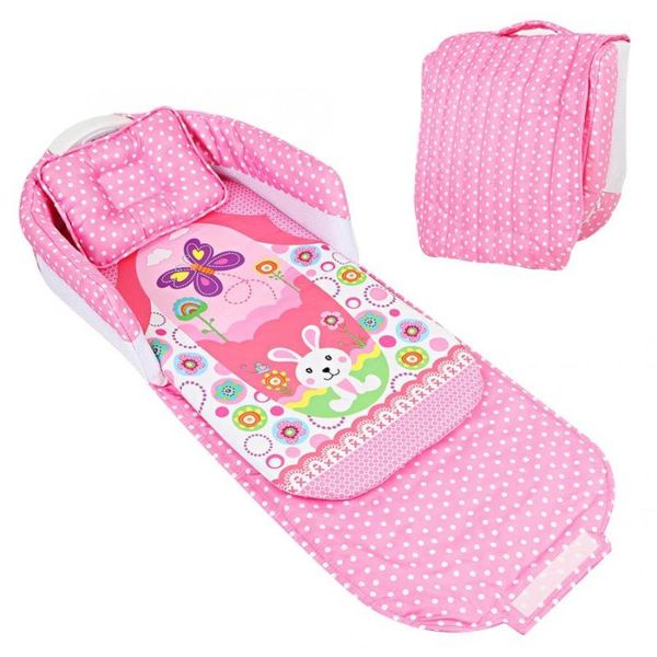 

multifunction baby crib travel bed newborn anti-rollover safety cushion music light newborn folding travel bed with pillow
