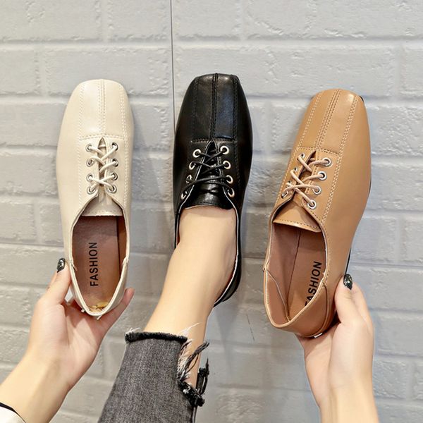 

british style summer shoes ladies square toe black flats all-match casual female sneakers shose women oxfords women's preppy