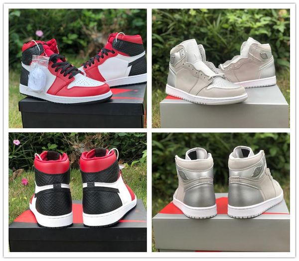 

high og 1 wmns satin snake gym red white black serpentine men basketball shoes women designer sport trainer 1s japan neutral grey sneaker