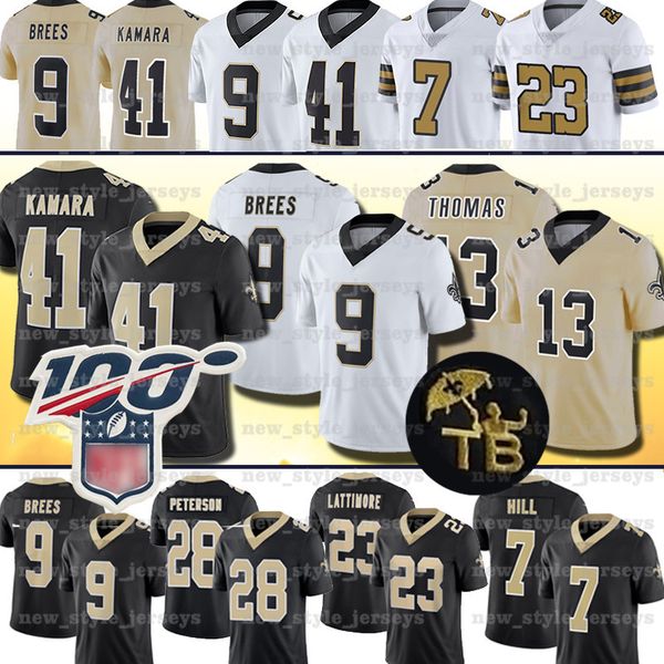 

41 alvin kamara 9 drew bree jer ey 13 michael thoma 94 cameron 28 adrian peter on 23 mar hon lattimore 7 tay om hill, Black;red