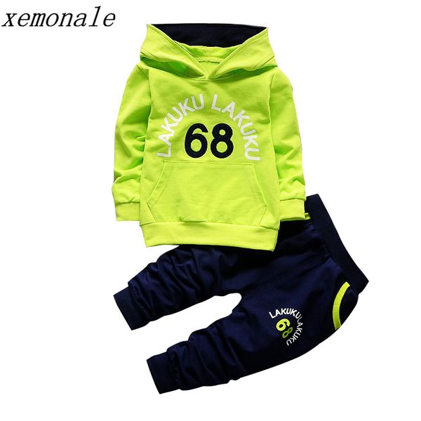 

toddler cousssuit осенью детские комплекты детские мальчики девочек мода бренд одежда детская футболка с капюшоном и брюки 2 шт. suits y1905, White
