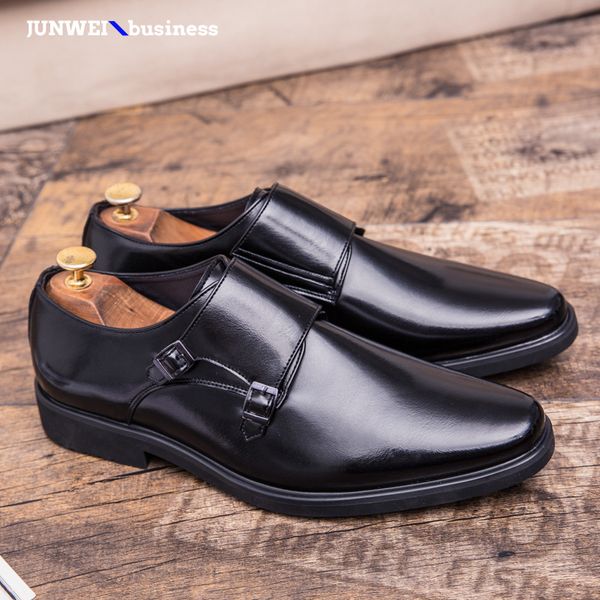 

dress formal outdoor leather luxury fashion wedding men business casual oxford shoes big size 48 a4, Black