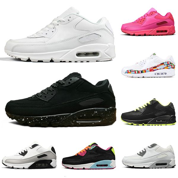 

горячие 2019 классические 90ss 90с обувь мужская женщин кроссовки black red white trainer подушка поверхностные дышащие спортивные тапки 36