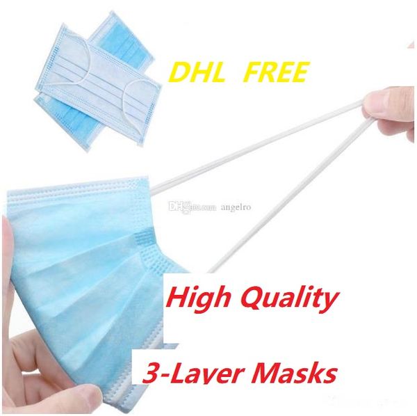 

stock disposable masks 3 layer ear-loop air dust pollution protection masks protective dhl quick send masks wholesale