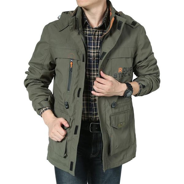 

2018 бренд одежды куртка-бомбер армейская куртка армейский зеленый мульти-карман водонепроницаемая куртка ветровка мужское пальто, Black;brown