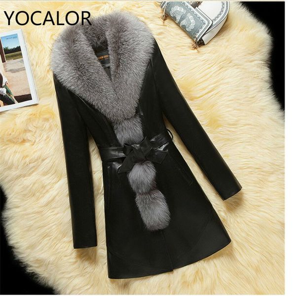 

leather jackets jacket and fur women women's overcoat imitate wool self-cultivation manteau femme hiver faux sheepskin coat, Black
