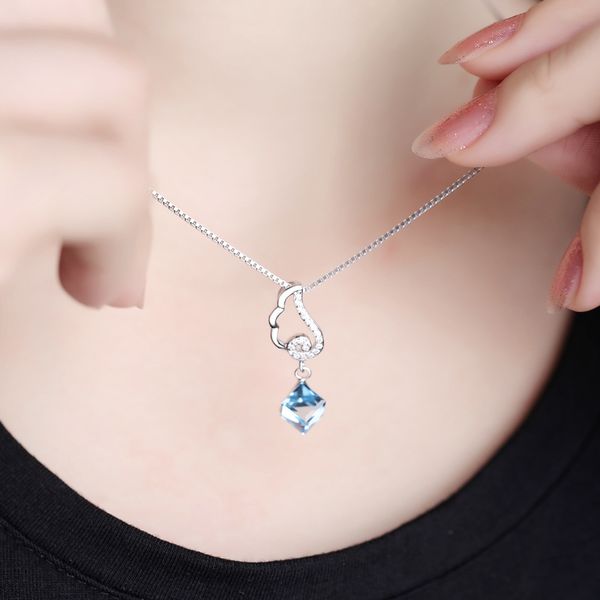 

fashion-925 pure silver with swarovski crystal fashion necklace