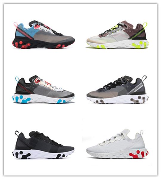 

react element 87 55 running shoes sports sneaker runner for men women light bone triple black white royal solar red mens trainers