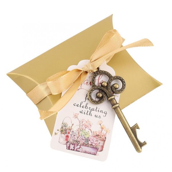 

key bottle opener wedding gift creative small gift key pendant wed supplies candy box metal brass guest favor vintage