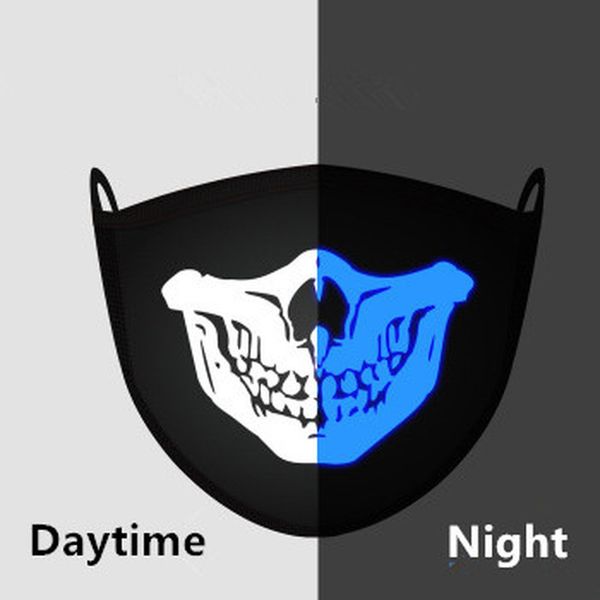 

женщина мужчины светятся темный череп страшные маски черный рот половина лица маскарад косплей костюм маска diy украшения партии хэллоуин