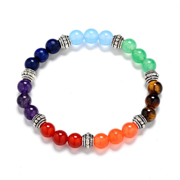 

7 chakra bracelet for women men buddha player charms natural stone beads energy yoga bracelets dorp shipping, Black