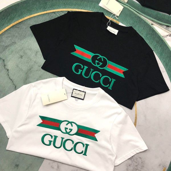 

2020 европейская итальянская весна и лето последний цвет письмо печати футболка мужская дизайнерская мода мужчины и женщины роскошные смешан, White;black