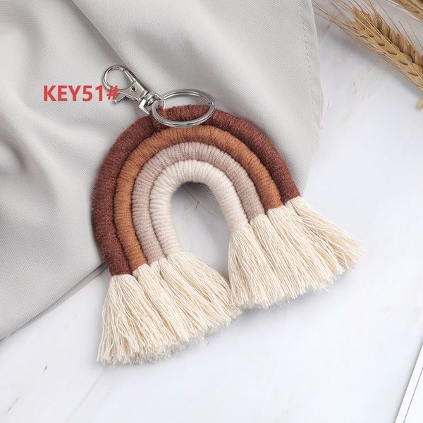 

weaving rainbow keychains for women tassel macrame keyrings key holder jewelry q6pf, Silver