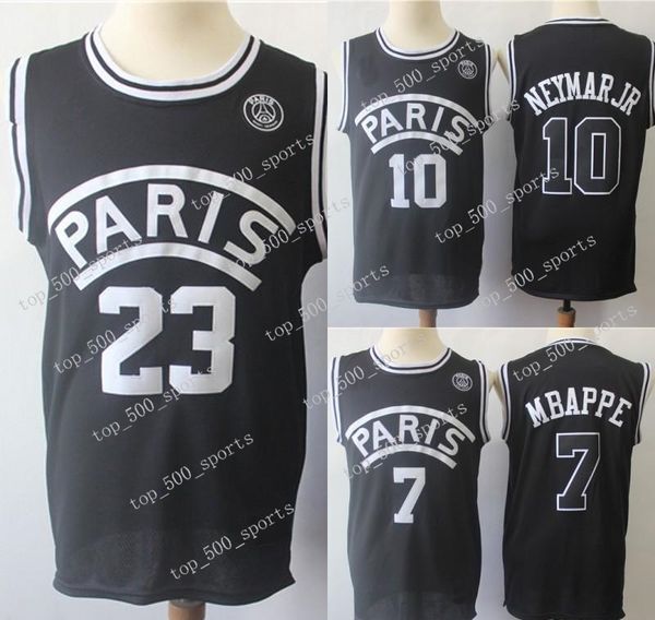 

aj psgparis movie jersey 23 michael 10 neymay jr 7 mbappe paris basketball jerseys black wholesale mix order fast shipping