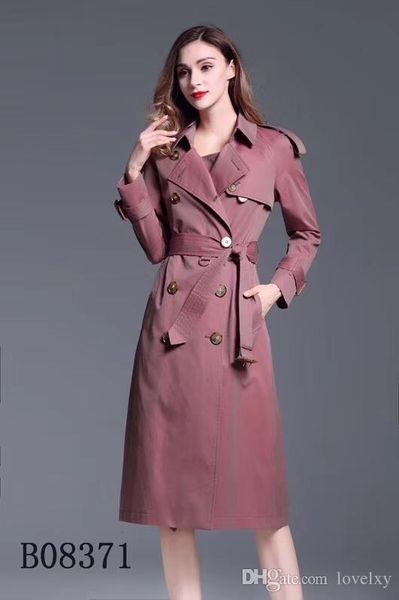 

women's trench coats double breasted long windbreaker belt waterproof british coat new high-end english style autumn winter solid color, Tan;black