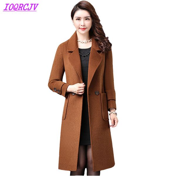 

autumn winter women woolen jackets plus size fashion solid color slim woolen cloth coats medium length coats ioqrcjv q008, Black