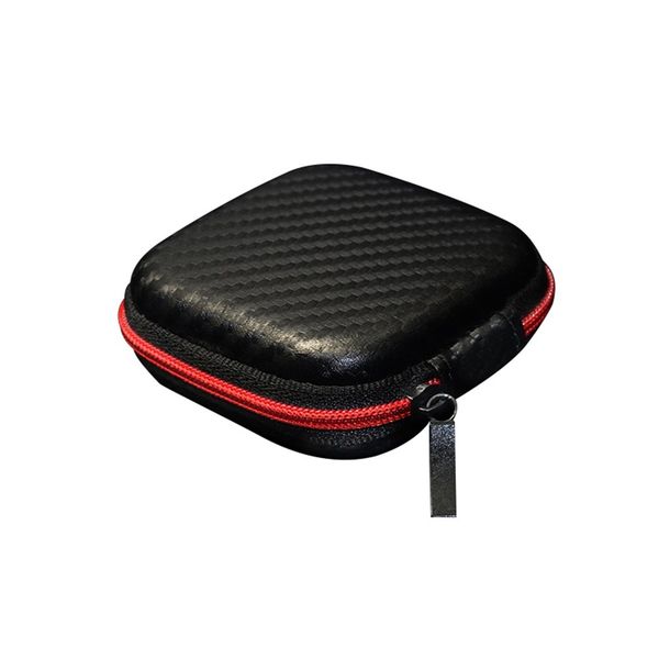 

kz portable mini pu leather earphone storage organizer earphone holder carrying hard case winder stretch earbud storage case