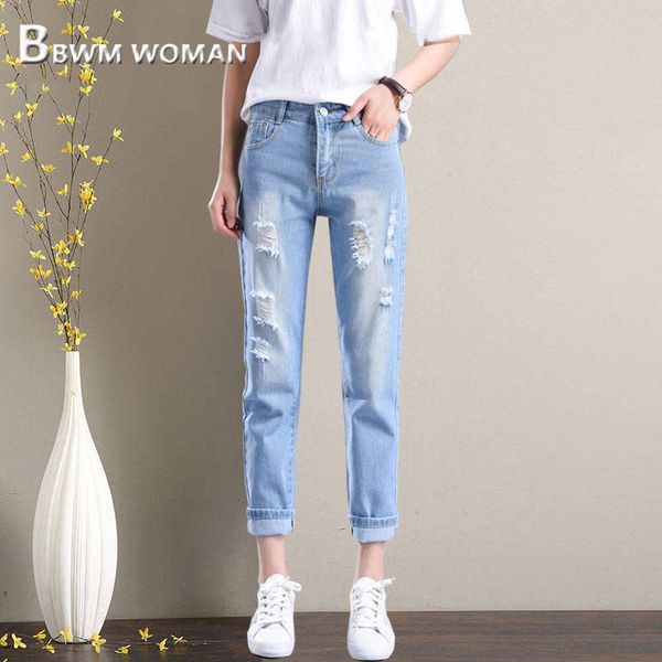 

hole women jeans beggar style young lady female harem pants trousers, Blue