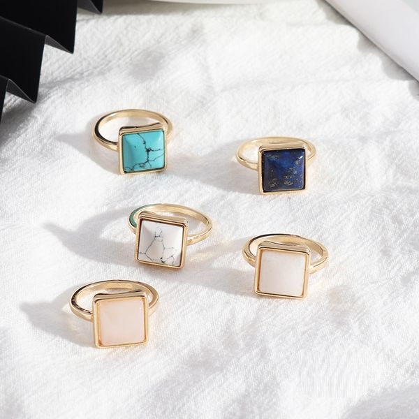

1.2cm square kallaite white green rose pink quartz stone rings fashion inner dia 1.7cm brincos pendientes jewelry for women, Golden;silver