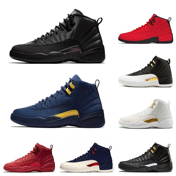

12 12s mens basketball shoes winterized gym red college navy wings black cny bulls university blue men sport sneakers size 7-13