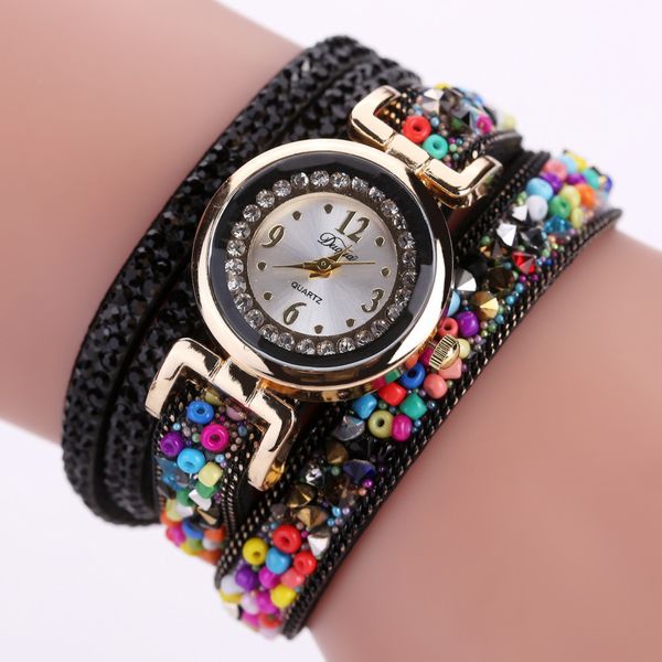 

drop shipping rhinestone leather band watches women fashion watch 2019 crystal dial watch bracelets relogio #lr2, Slivery;brown