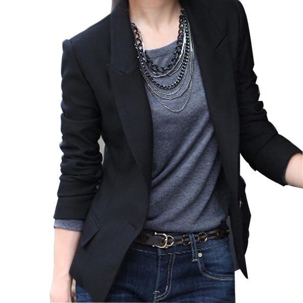

2019 spring new women small suit jacket korean version of ms. all-match slim casual suit large size women was thin blazer, White;black