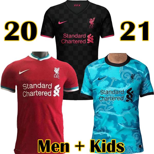 

Ливерпуль ППЖ Мохамед Салах М. FIRMINO футбол Джерси рубашка футбол 20 21 ВИРДЖИЛ MANE 2020 2021 вратарь Мужчины + Дети Комплект униформа