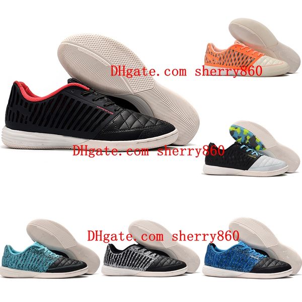 

2019 new arrival soccer shoes lunar gato ii ic soccer cleats mens indoor football boots md leather skin botas de futbol, White;red