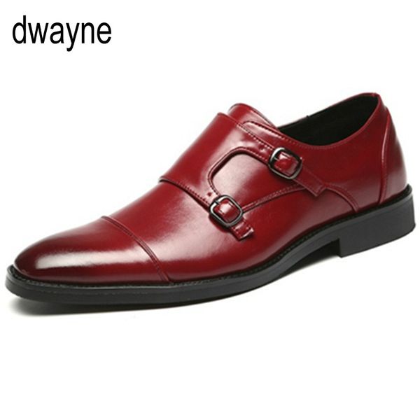 

monk strap shoes men formal leather shoes men classic coiffeur moda italiana business office wedding dress ayakk 698, Black