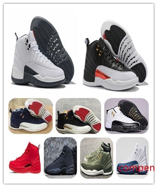 

12 reverse taxi white grey mens basketball shoes 12s cny gym red unc bulls xii flu game sports sneakers with box ment