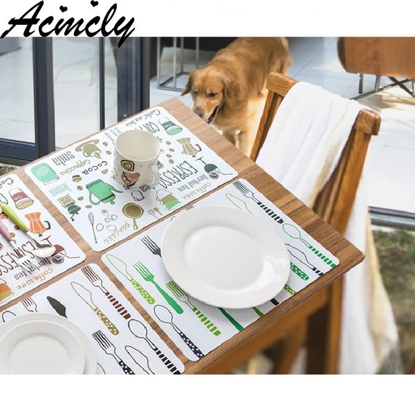 

european waterproof table mat plastic heat pad creative printing place mat bowl pot rectangular pp insulation mats ce2015/o