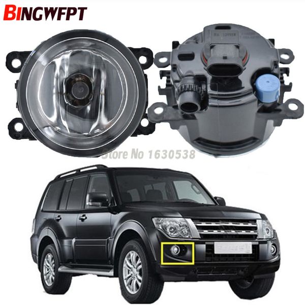 

2pcs/pair car styling round bumper halogen lamps 55w for mitsubishi pajero iv van v80 v90 box 2007-2012 led fog light h11