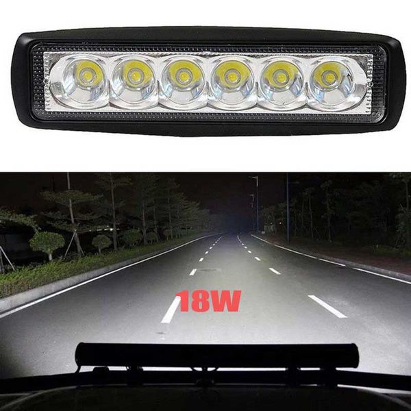 

4pcs 18w 6"inch car led work light bar flood driving fog lamp off road suv 4wd