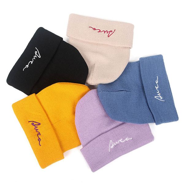 

winter letters embroidered knit beanies cap men womens beanie hats hip hop, Blue;gray
