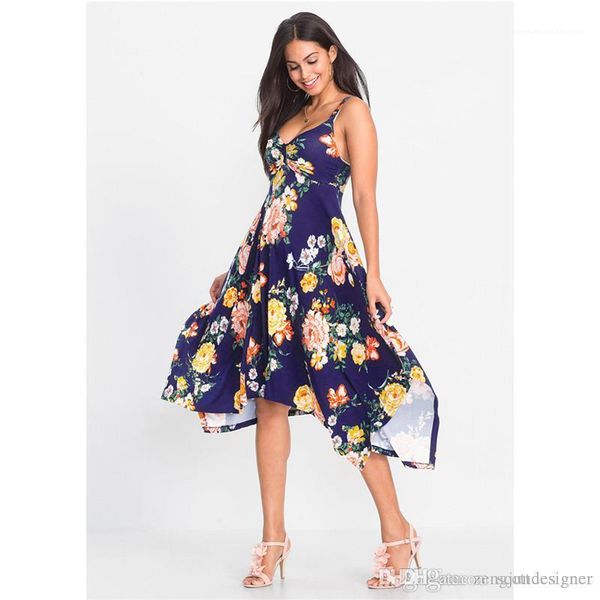 

линия печати платье без рукавов v шеи пояса сексуальная женская одежда пляжный стиль мода повседневная одежда женская летняя флора, Black;gray