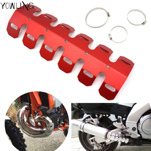 

off-road exhaust pipe guard protector heat shield for cr crf sl xr crm 80 85 125 150 230 250 400 450 650 1000 r x ar m l