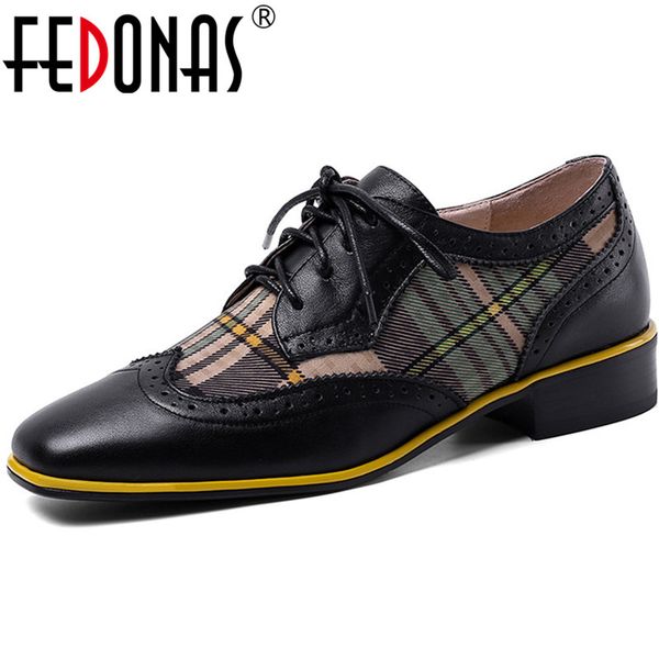 

fedonas women square heels party prom pumps spring summer cross-tied square toe shoes genuine leather fashion shoes woman, Black