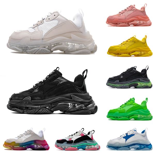 

triple s designer 2020 new platform dad shoes fashion sneakers triple-s green black grey white red clear sole men women luxury casual shoes