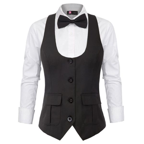 

лето женщины жилет верхняя одежда race-back vest пальто жилет с карманами u-образным вырезом handkerchief подшить solid fit формальное новая, Black;white