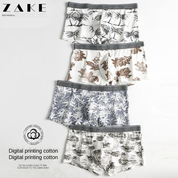 

cotton underwear men's underwear middle waist breathable four-legged pants youth men's boxer pants oem, Black;white