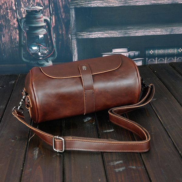 

2019 fashion men messenger bag pu leather shoulder bag men male crossbody brand small shoulder bucket bags