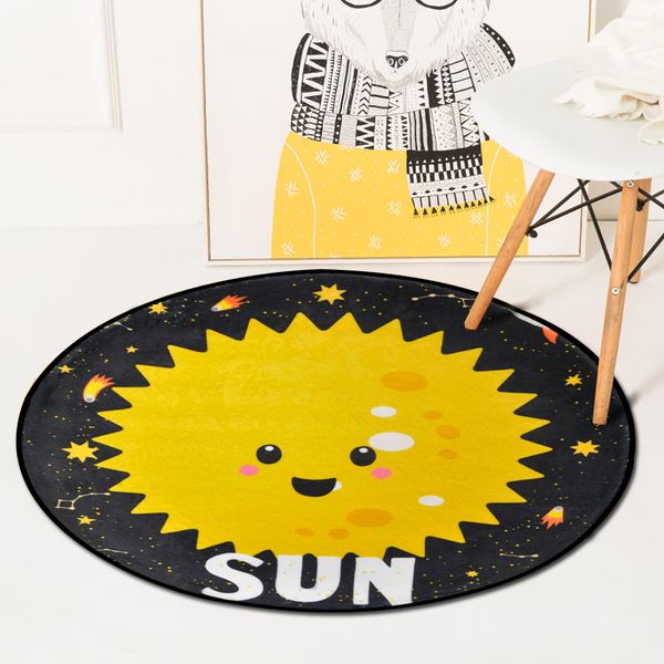 

мультфильм sun planet pattern круглые ковры полиэстер коврик для детей спальня игровая палатка коврик и ковры для гостиной