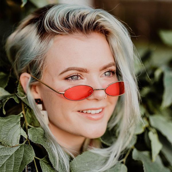 

small oval sunglasses women vintage hip hop for metal frame ocean lens retro sun glasses luxury eyewear z002, White;black